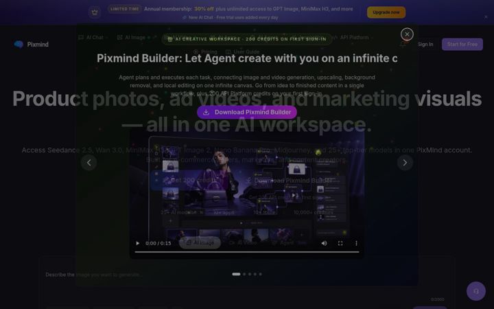 Screenshot of pixmind.io