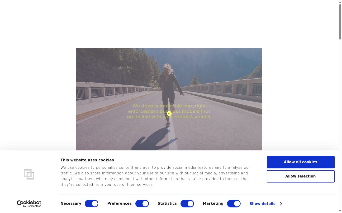 Screenshot del banner di consenso mostrato prima di qualsiasi interazione