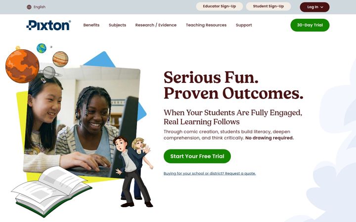 Screenshot of pixton.com