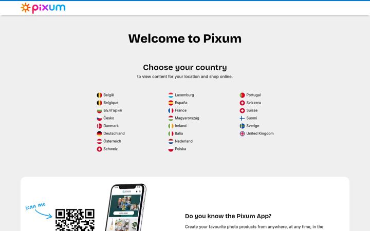 Screenshot of pixum.com