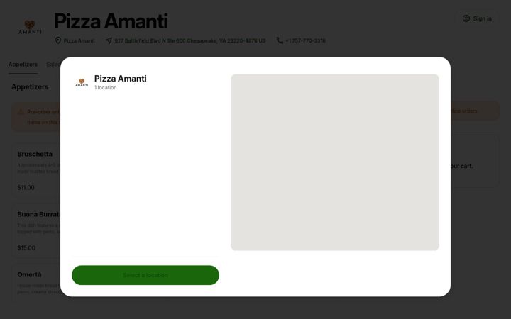 Screenshot of pizza-amanti.square.site