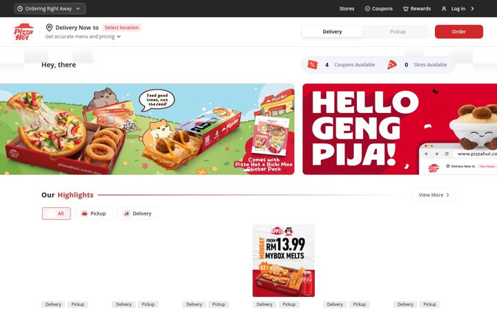 Screenshot of pizzahut.com.my