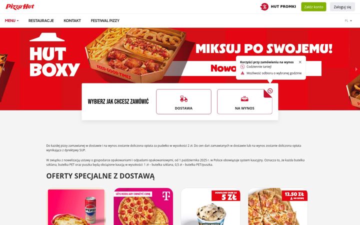 Screenshot of pizzahut.pl