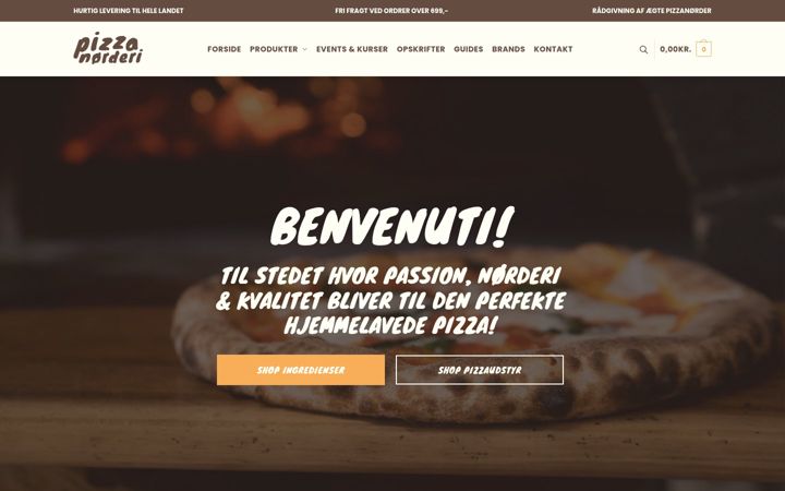 Screenshot ta' pizzanoerderi.dk