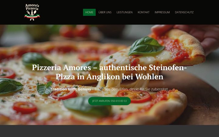 Screenshot of pizzeria-amores.ch
