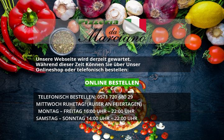 Screenshot of pizzeria-da-marciano.com