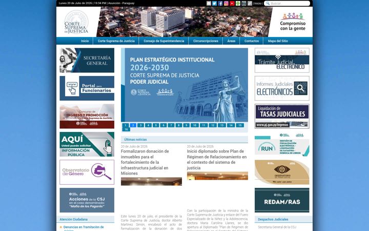 Screenshot of pj.gov.py