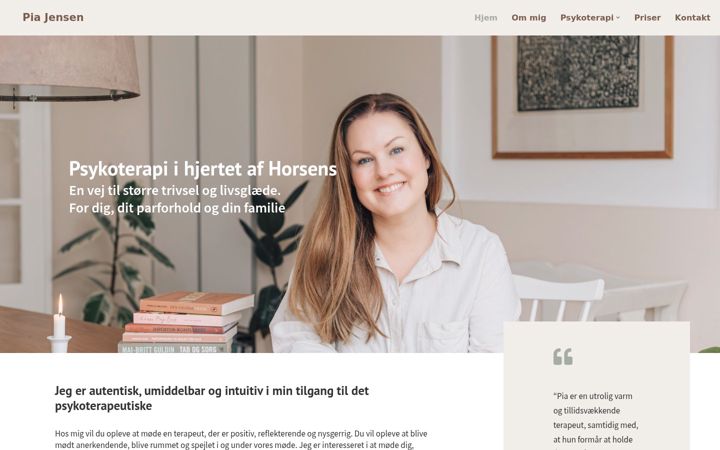 Screenshot of pjpsykoterapi.dk