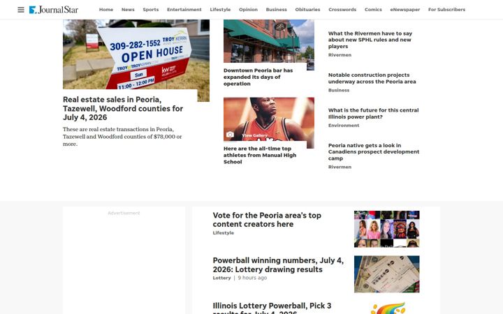 Posnetek zaslona pjstar.com