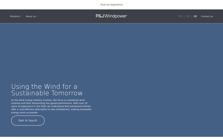 Captura de pantalla de pjwindpower.com