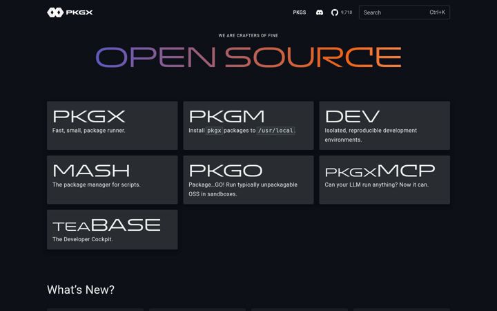 Screenshot of pkgx.dev