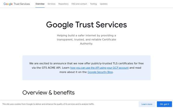Screenshot di pki.goog