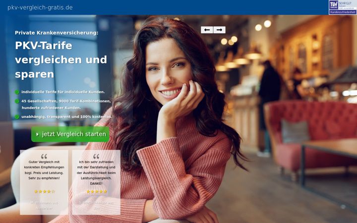 Zrzut ekranu pkv-vergleich-gratis.de