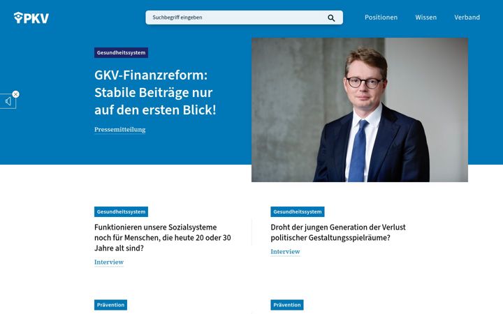 Screenshot of pkv.de