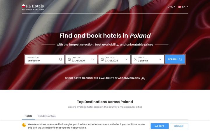 Screenshot of pl-hotels.com