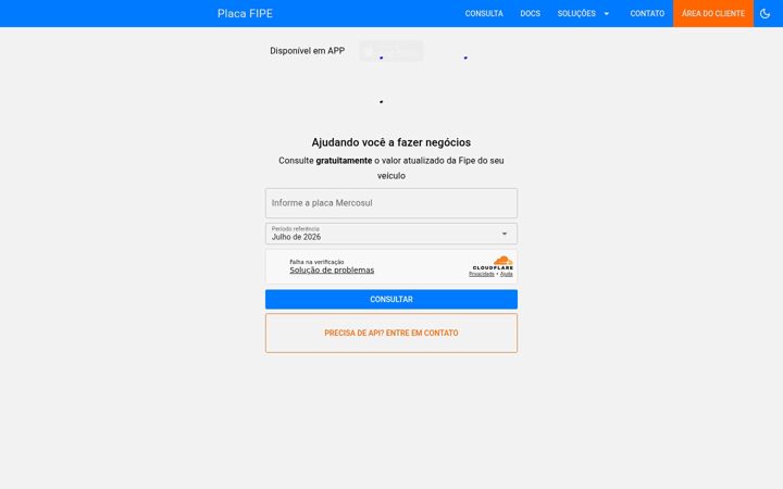 Screenshot of placafipe.com.br
