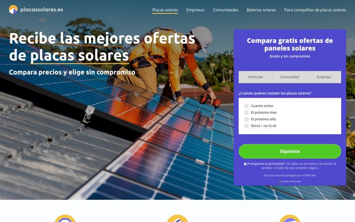 Screenshot of placassolares.es
