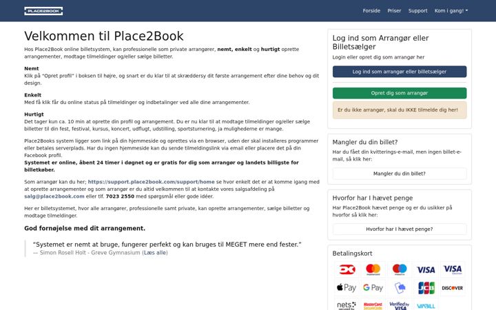 Screenshot of place2book.com