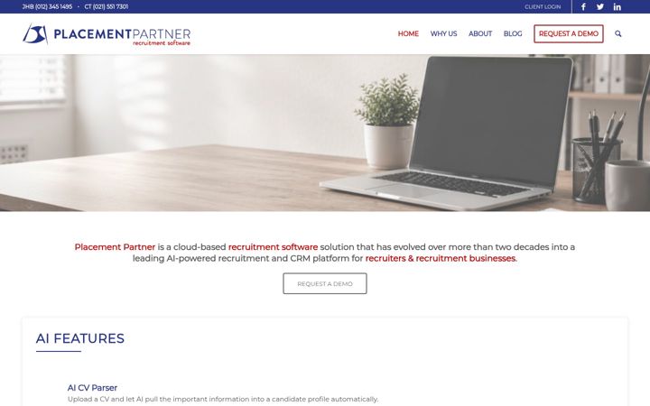 Screenshot of placementpartner.com