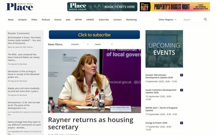 Screenshot ta' placenorthwest.co.uk
