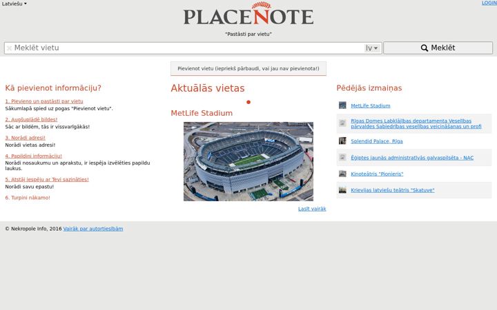 Screenshot von placenote.info