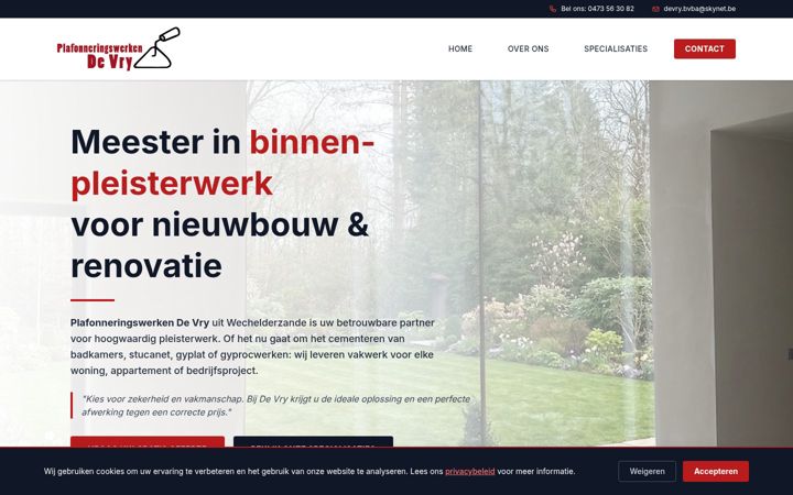 Screenshot of plafonneringswerkendevry.be