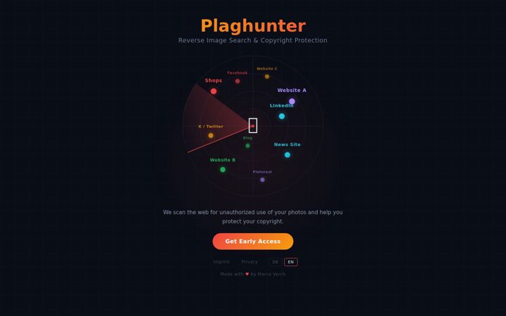 Captură de ecran a plaghunter.com