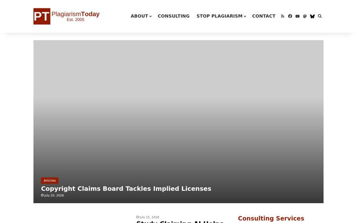 Screenshot of plagiarismtoday.com