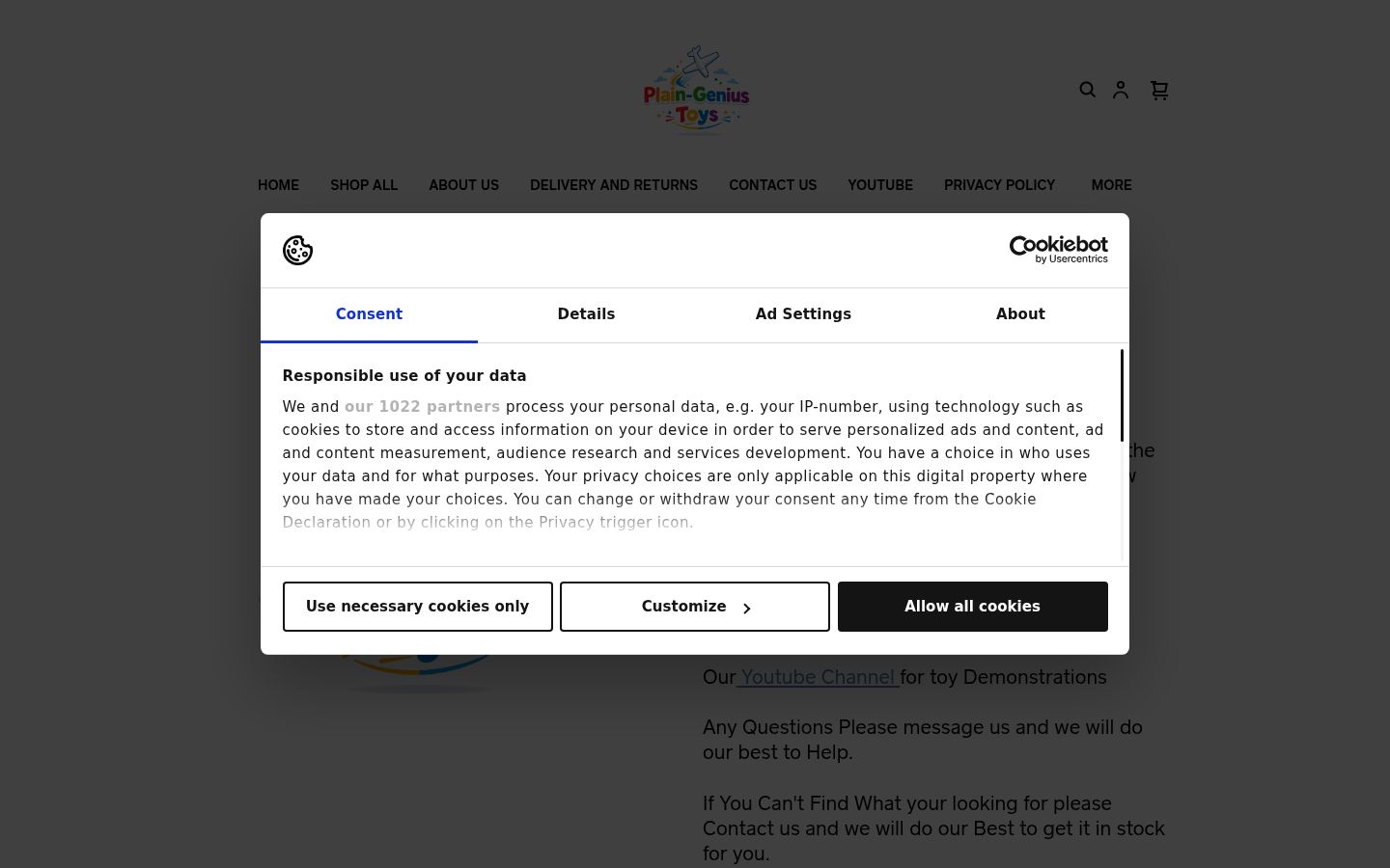 Screenshot of the consent banner shown before any interaction
