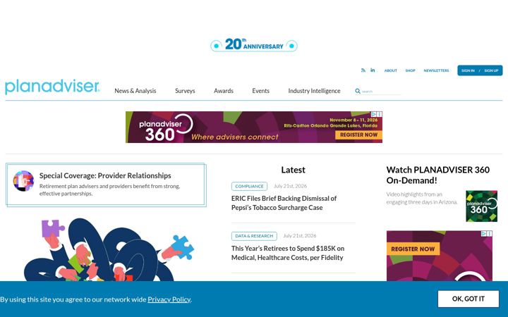 Screenshot of planadviser.com