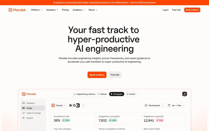 Screenshot of plandek.com