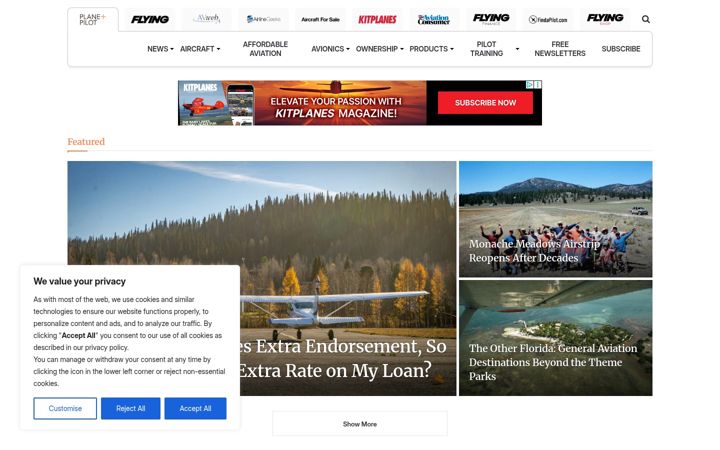 Screenshot of planeandpilotmag.com