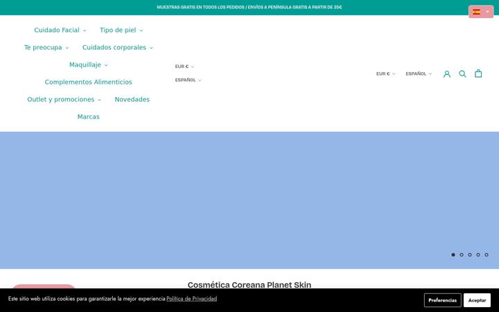 Screenshot of planet-skin.com