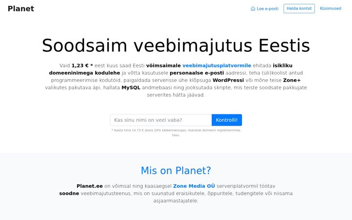 Screenshot of planet.ee