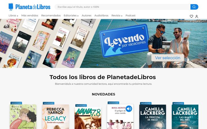 Snimka zaslona za planetadelibros.com