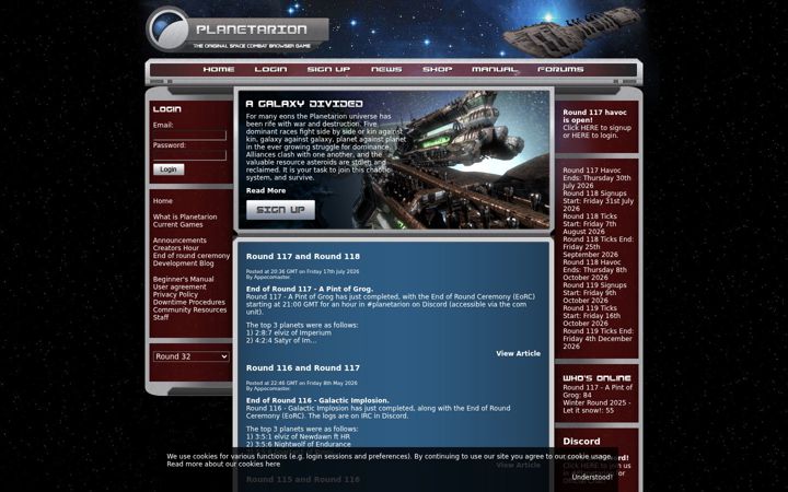 Screenshot of planetarion.com