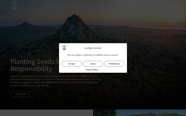 Екранна снимка на planetaryresponsibility.org