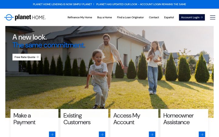 Screenshot of planethomelending.com