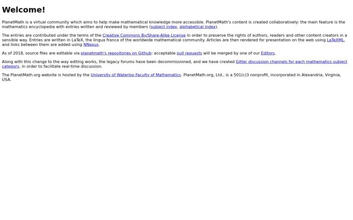 Screenshot di planetmath.org
