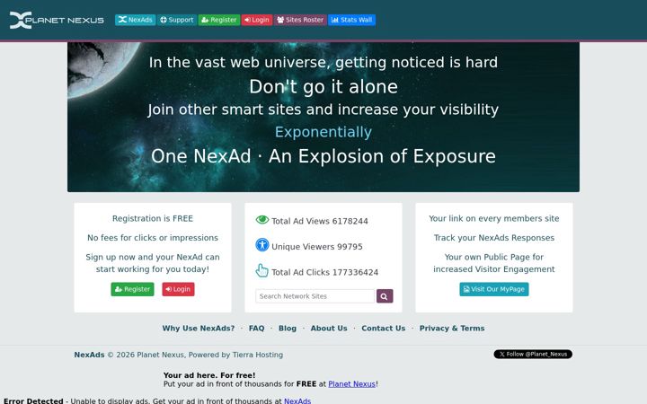 Screenshot of planetnexus.net