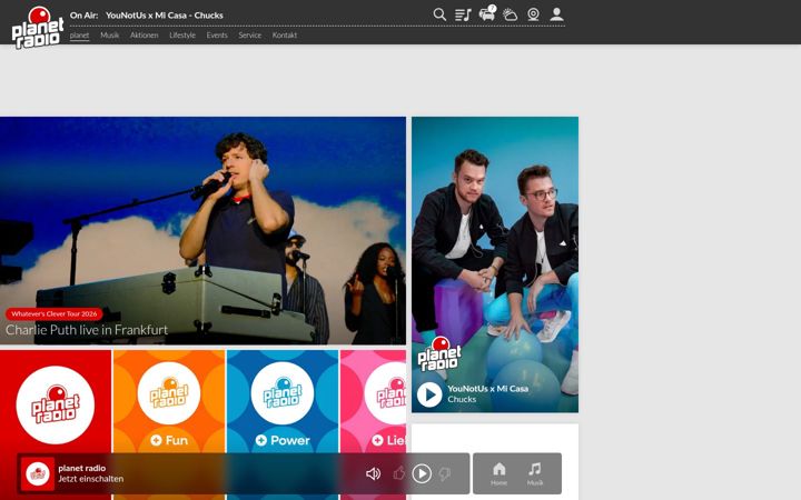 Screenshot of planetradio.de