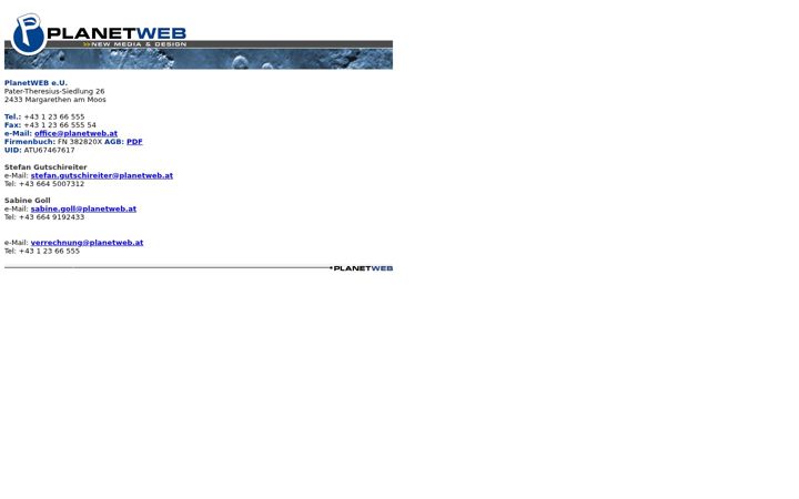 Screenshot of planetweb.at