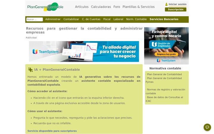 Screenshot of plangeneralcontable.com