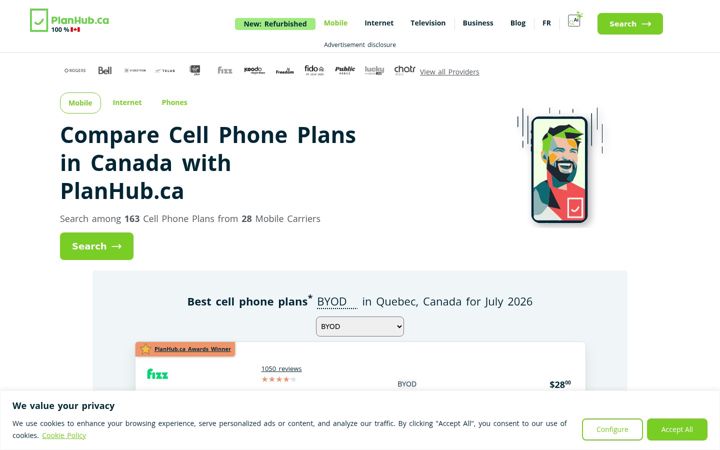 Screenshot of planhub.ca