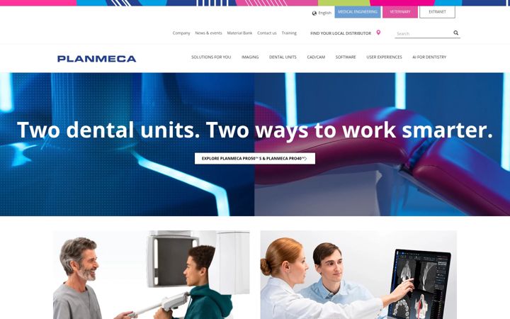 Captura de ecrã de planmeca.com
