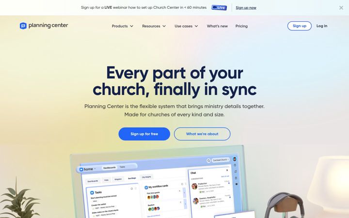 Screenshot of planningcenter.com