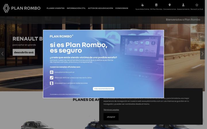 Screenshot of planrombo.com.ar