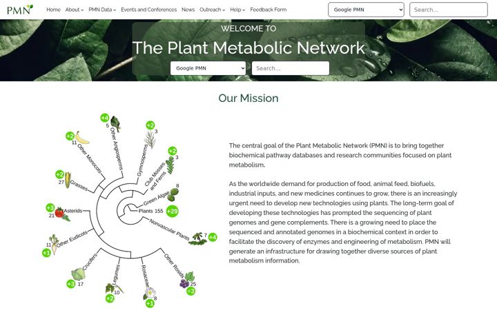 Screenshot του plantcyc.org