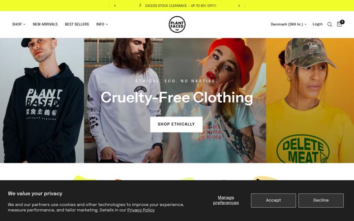 Ekrano kopija plantfacedclothing.com