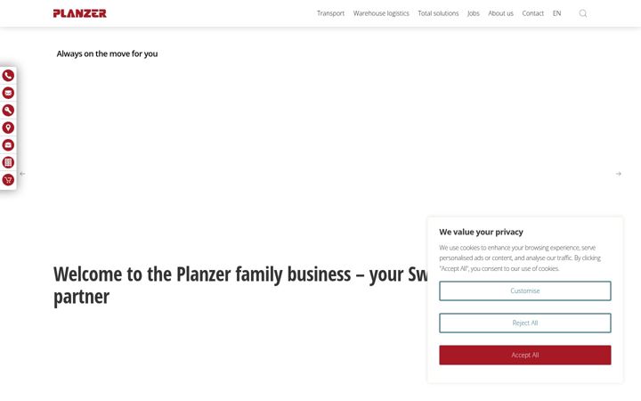 Screenshot of planzer.ch